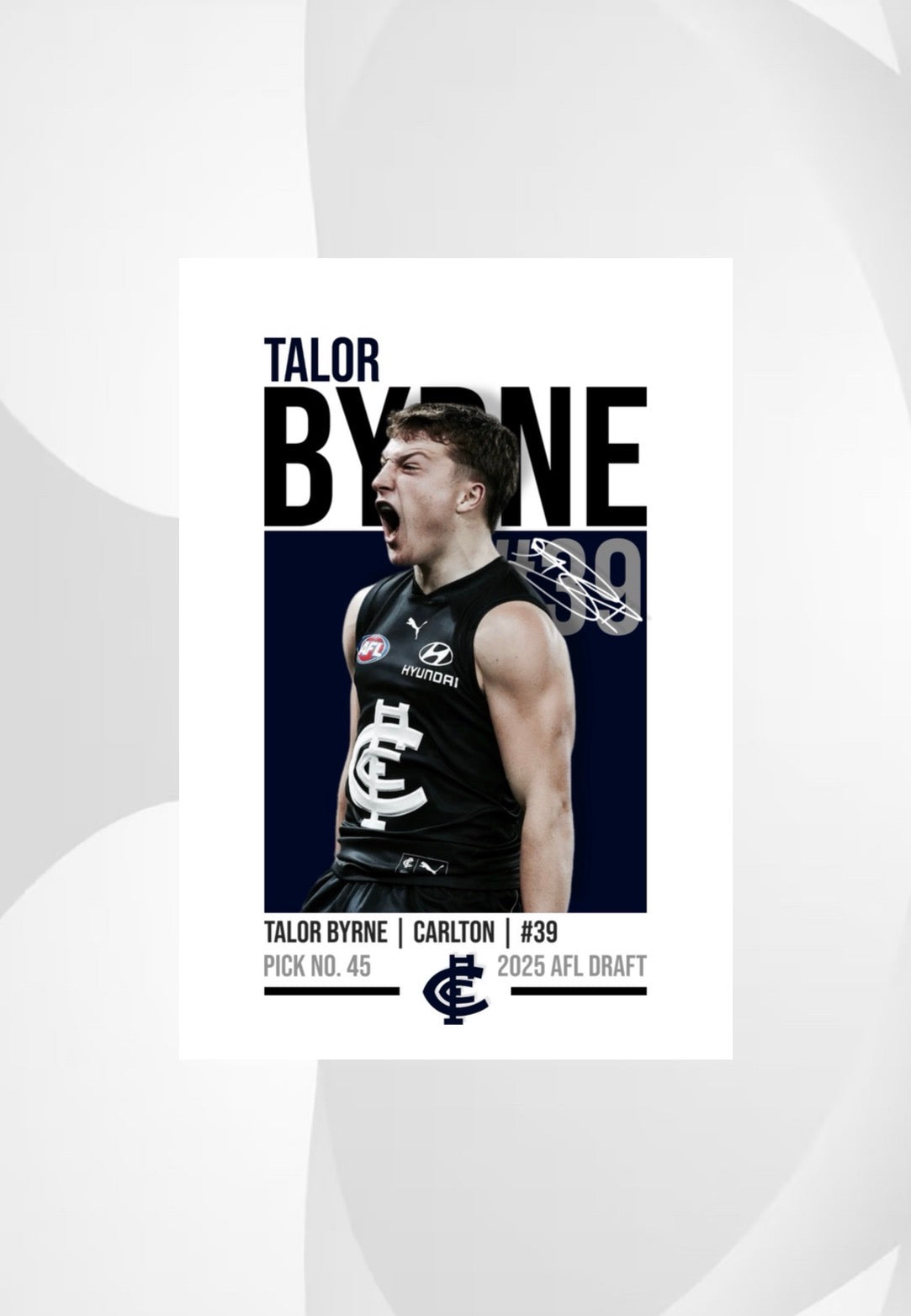 Talor Byrne | Carlton AFL Poster