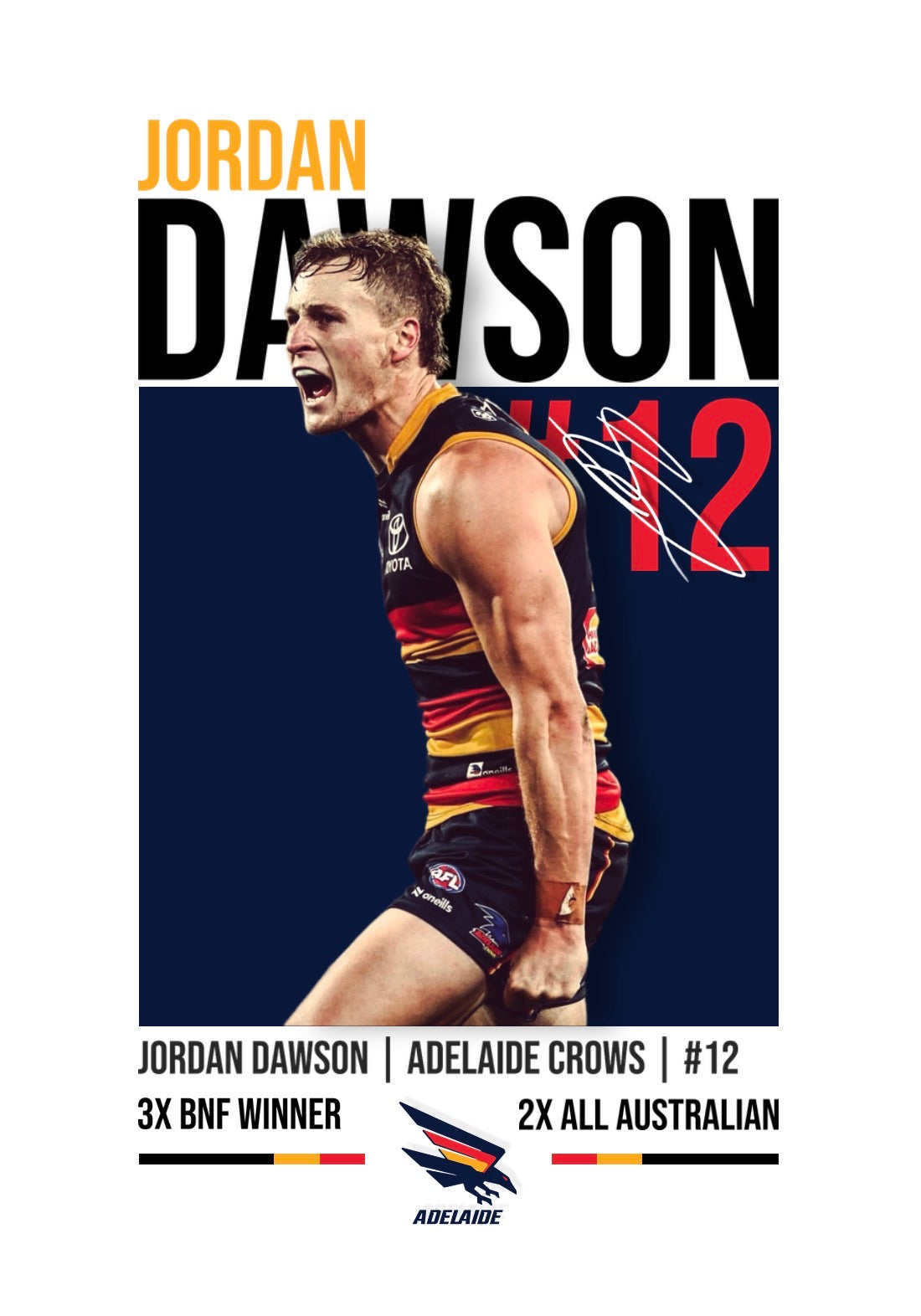 Jordan Dawson | Adelaide Crows AFL Poster