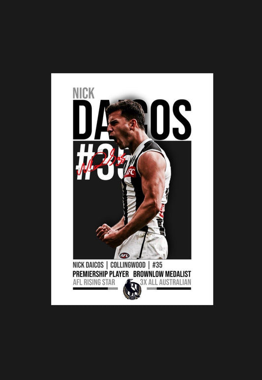 Nick Daicos | Collingwood AFL Poster