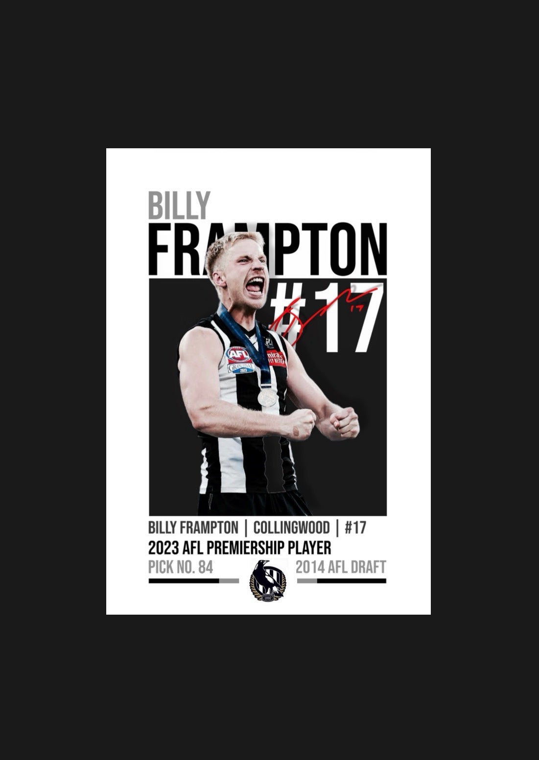 Billy Frampton | Collingwood AFL Poster