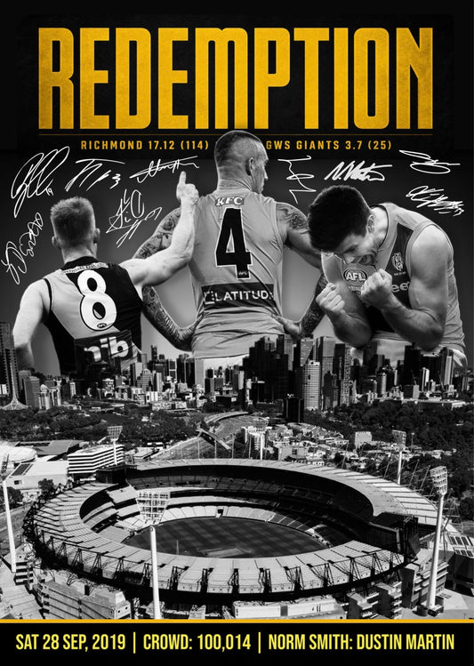 2019 Richmond Tigers | AFL Premiership Team Poster