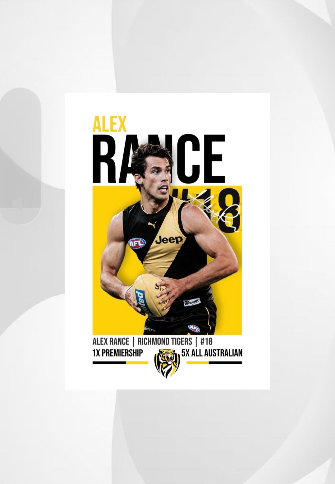 Alex Rance | Richmond AFL Poster