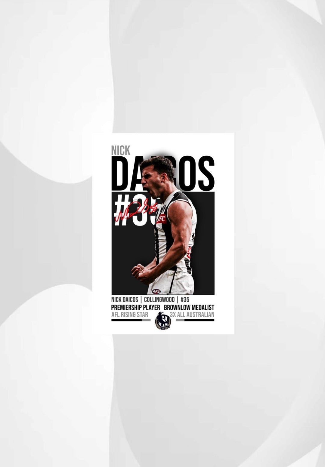 Nick Daicos | Collingwood AFL Poster