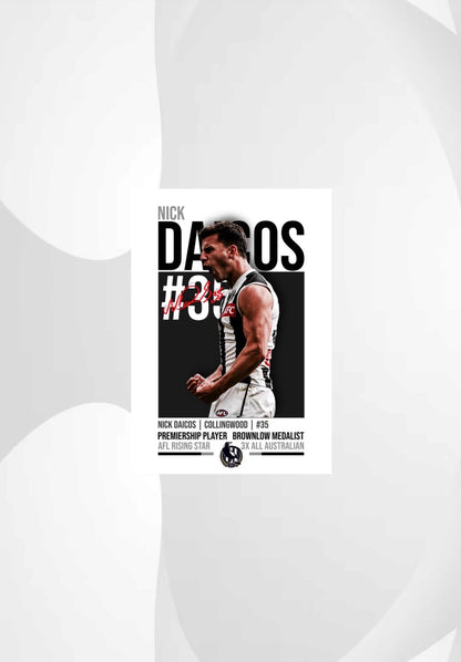 Nick Daicos | Collingwood AFL Poster
