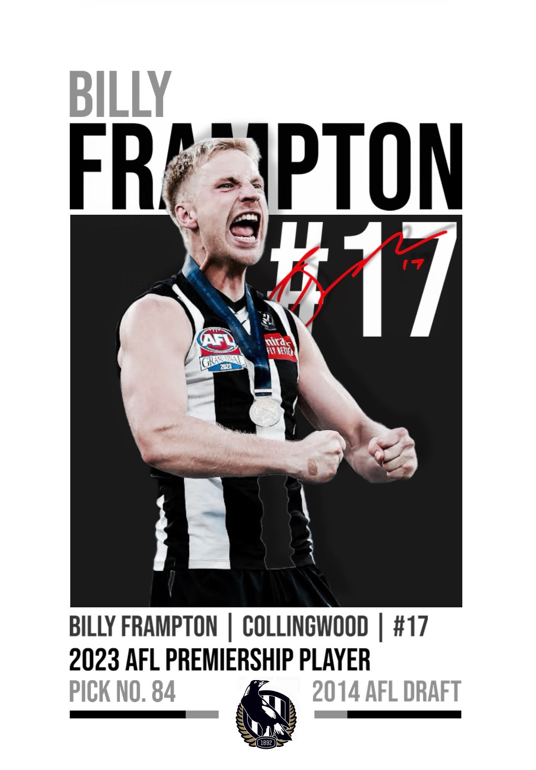 Billy Frampton | Collingwood AFL Poster
