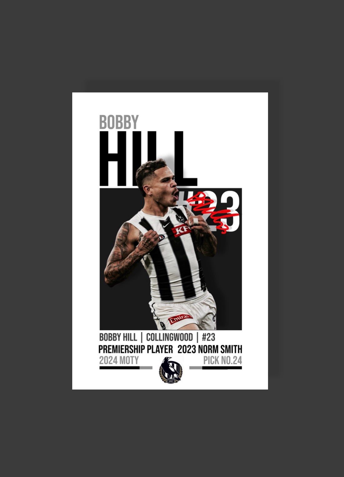 Bobby Hill | Collingwood AFL Poster