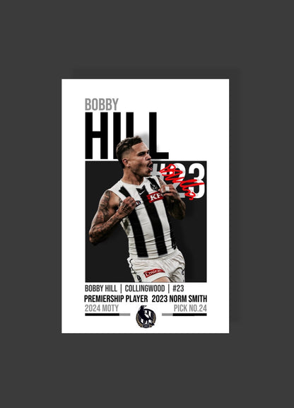 Bobby Hill | Collingwood AFL Poster
