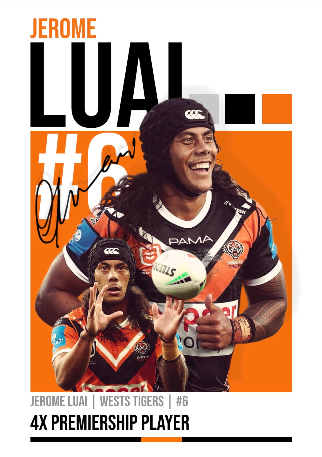 Jerome Luai | Wests Tigers NRL Poster